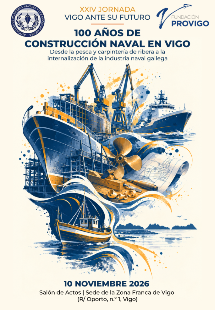 Cartel XXIV Jornada 100 años de construcción naval en Vigo