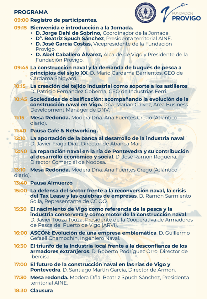 Programa XXIV Jornada 100 años de construcción naval en Vigo